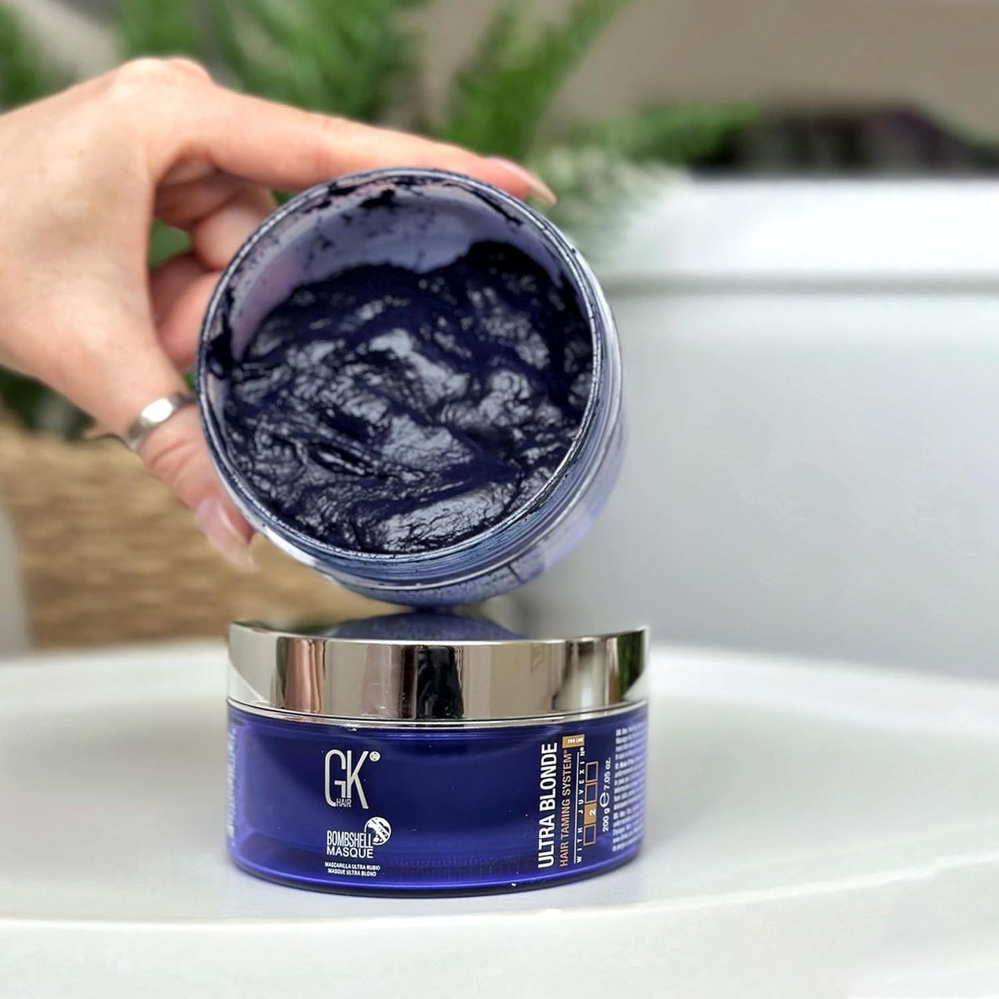 GK HAIR Global Keratin Balancing Shampoo & Conditioner Set (300ml) | Lavender Bombshell Masque (200g) | Hydrating Hair Care Set for Smoother Beauty & Personal Care GK HAIR