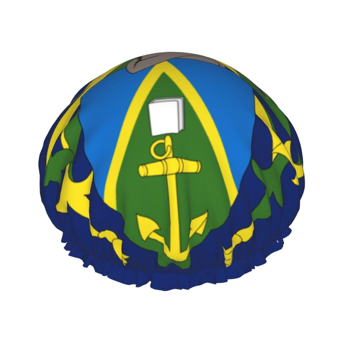 Pitcairn Islands Flag Prints Shower Cap Double Layer Lined Waterproof Bathing Shower Hat Beauty and Personal Care Hayyett