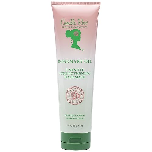 Camille Rose Rosemary Oil 5-Minute Deep Strengthening Hair Mask and Conditioner, with Natural Castor, Peppermint, and Rosemary Oils for Hair Growth Beauty & Personal Care Camille Rose