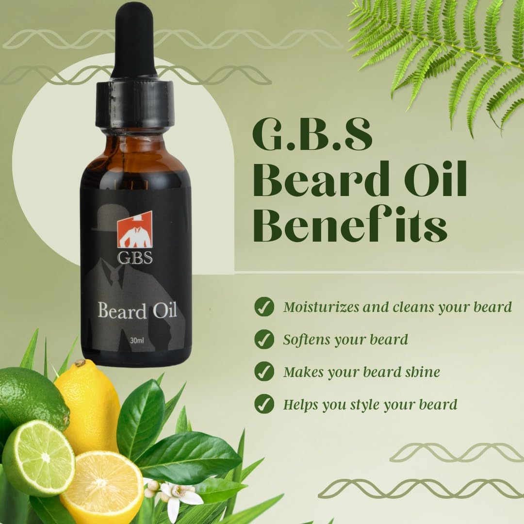 G.B.S Professional Beard Care Kit- Doppler Travel Bag, Professional Trimming Scissor, Multi-Side Natural Wood Comb, Mustache Wax, Beard Oil, Beard Beauty & Personal Care G.B.S