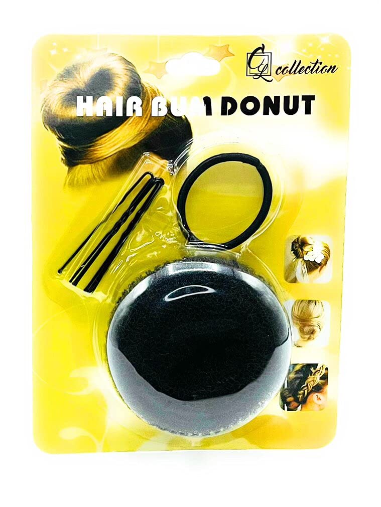 Looks MULTI COMB HAIR DONUT Plus pin tail Band and Clips (BLACK), M Beauty and Personal Care Looks