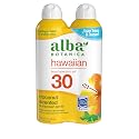 Alba Botanica Hawaiian Coconut Sunscreen, Spray Broad Spectrum SPF 30 Sunscreen, Water Resistant and Biodegradable 5 fl oz Bottle (Pack of 2) Beauty & Personal Care Alba Botanica
