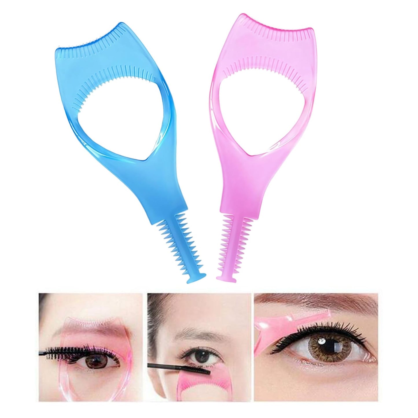 3PCS Random Color Plastic Makeup Upper Lower Eye Lash Mascara Applicator Guard With Comb Eyelashes Curlers Applicators For Women Girls Beauty & Personal Care ASTRQLE