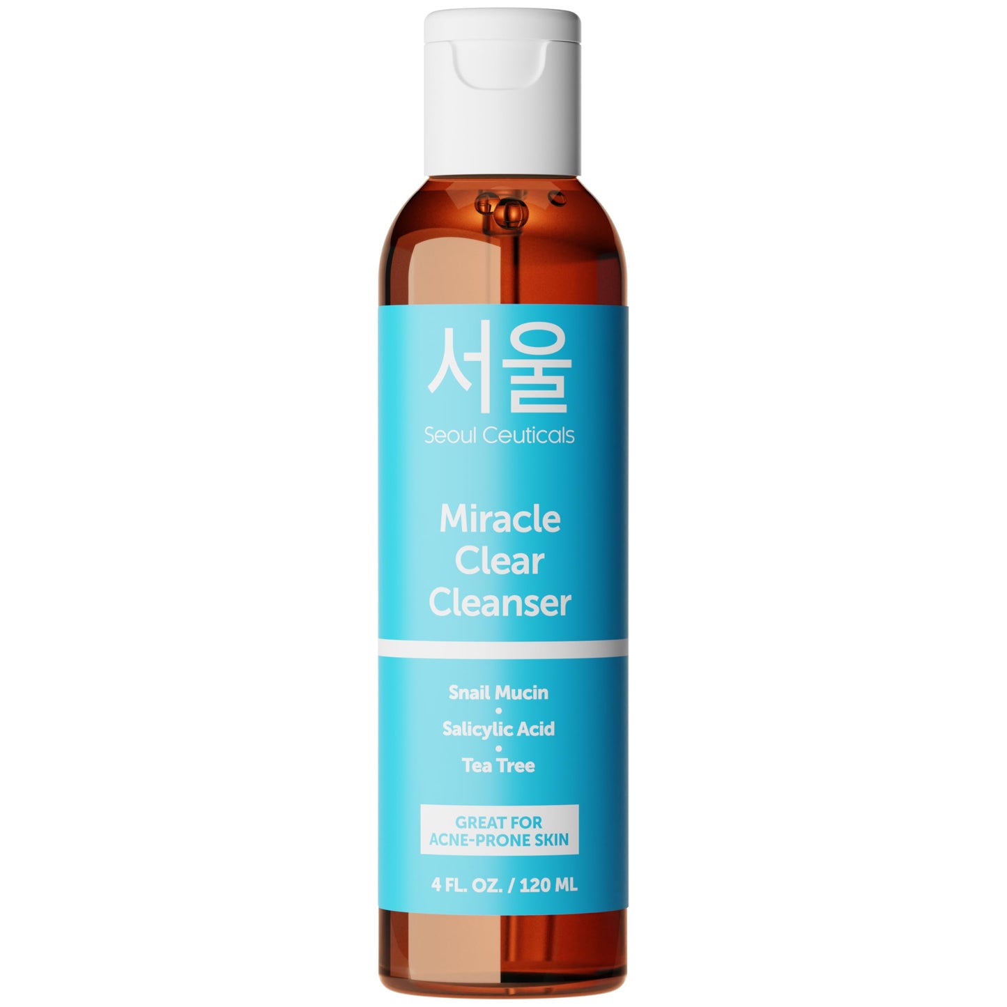 SeoulCeuticals Korean Acne Snail Cleanser Face Wash - Snail Mucin, Salicylic Acid & Tea Tree Acne Treatment for Sensitive Skin & K Beauty Glow 4oz Beauty & Personal Care SeoulCeuticals
