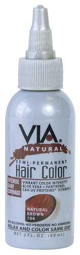 Via Natural Semi Permanent Hair Color 2oz 1PC (#104 - Natural Brown) Beauty & Personal Care Via Natural