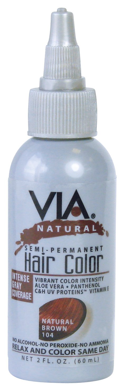 Via Natural Semi Permanent Hair Color 2oz 1PC (#104 - Natural Brown) Beauty & Personal Care Via Natural