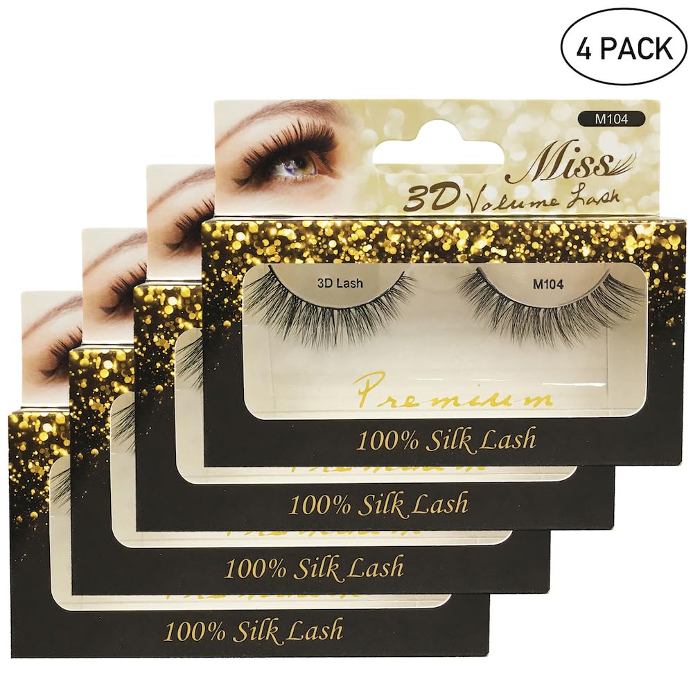 "4 Pairs" Miss Lashes 3D Volume lash M104 Beauty & Personal Care Miss Lash