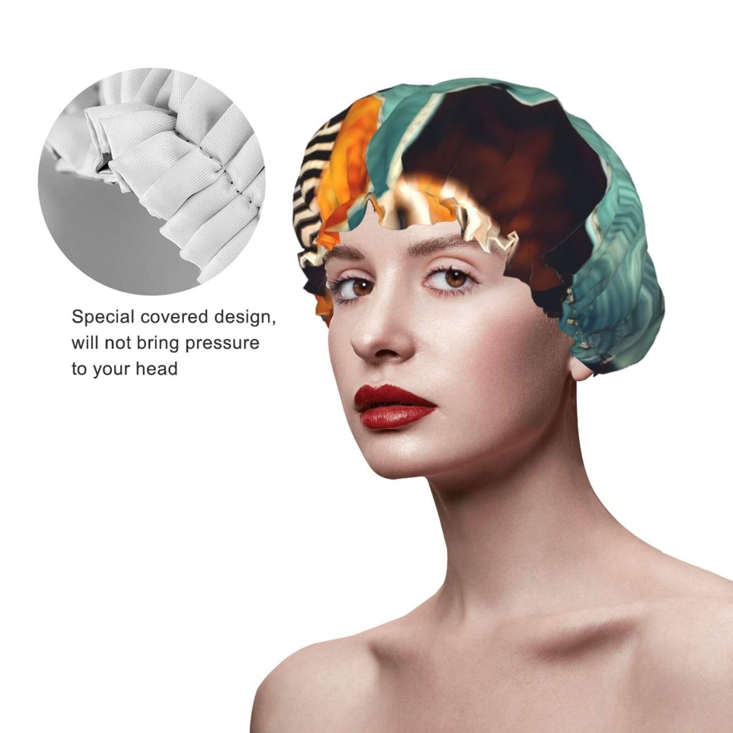 Musical Guitar Patterns Reusable Shower Cap For Women,Double Splashproof Shower Cap,Large Size For All Hair Lengths Beauty and Personal Care FRESQA