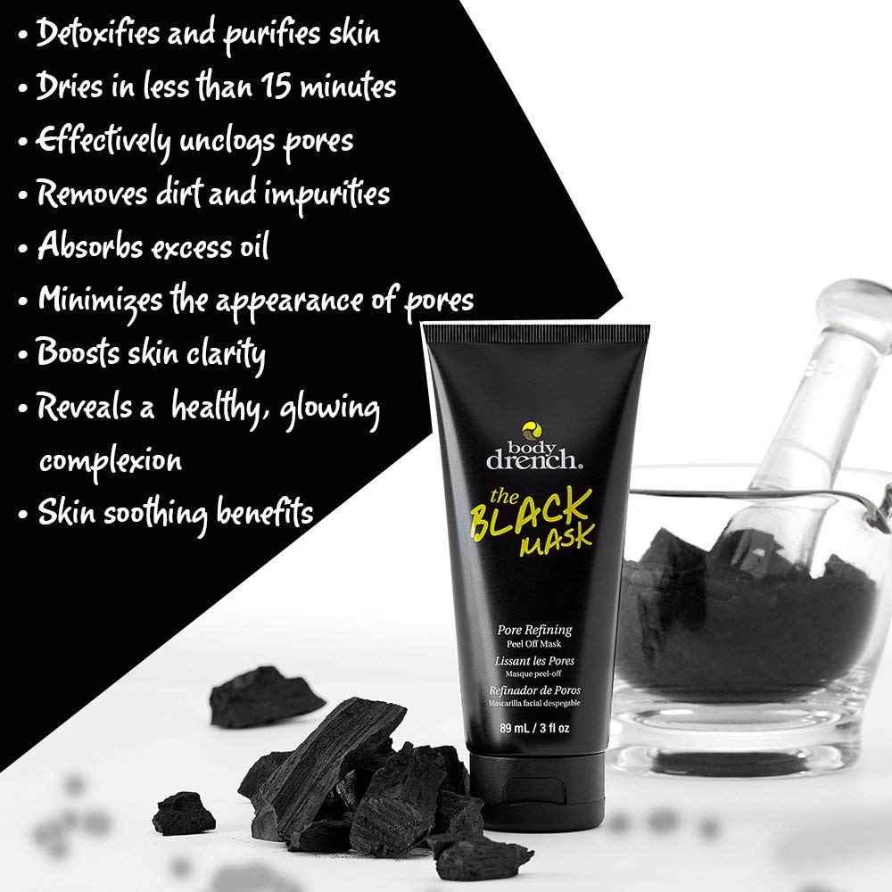 Body Drench The Black Peel-Off Mask, 3 oz Beauty & Personal Care Body Drench