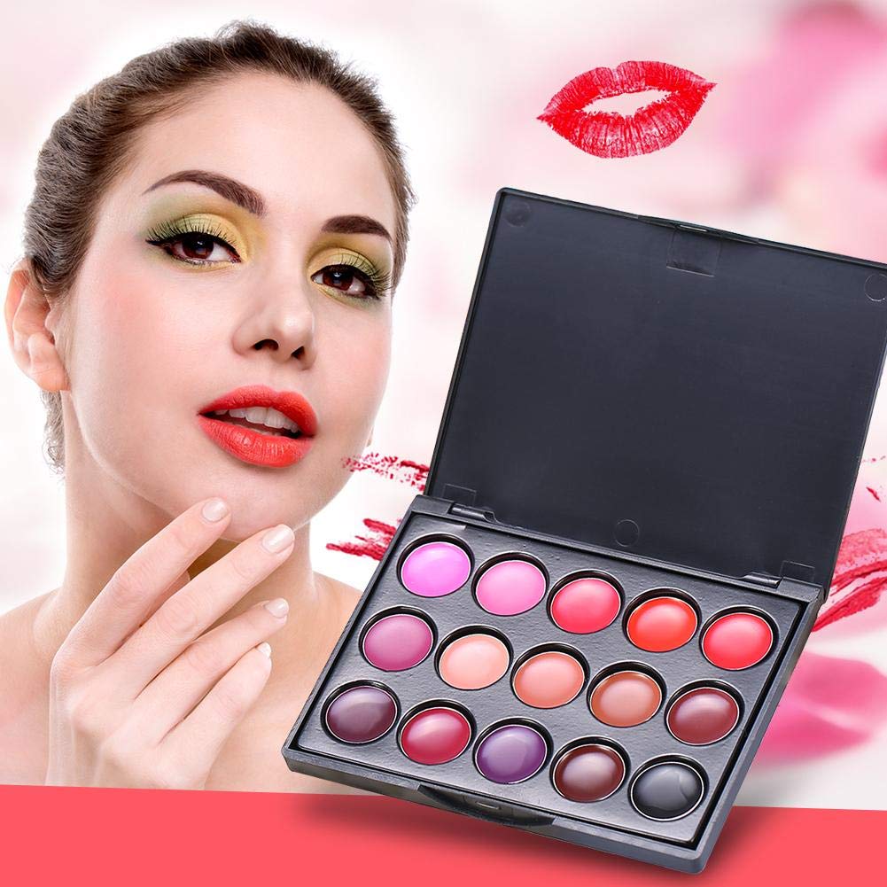 15 Colors Lip Gloss Palette, Makeup Set Makeup Kit Camouflage Lipstick Case Lip Gloss, Ideal For Both Professional For Lipstick And Personal Use Beauty & Personal Care riteu