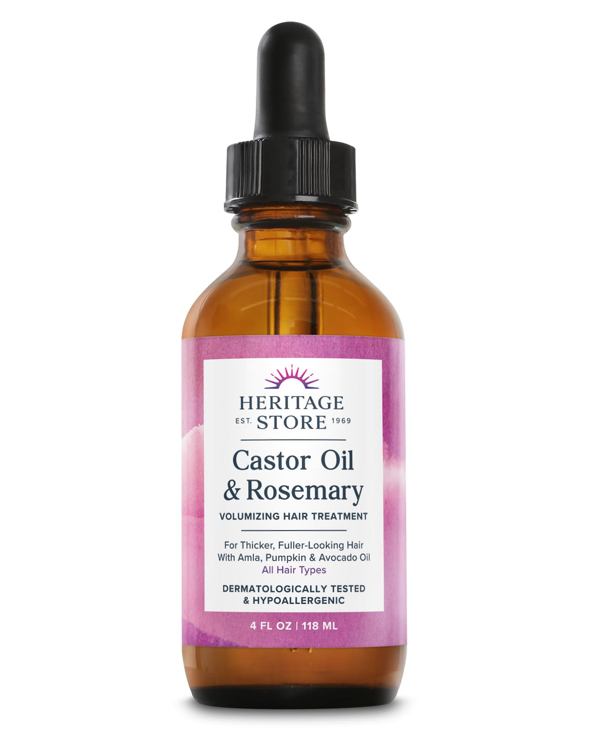 HERITAGE STORE Castor Oil and Rosemary Volumizing Hair Treatment, 4 oz