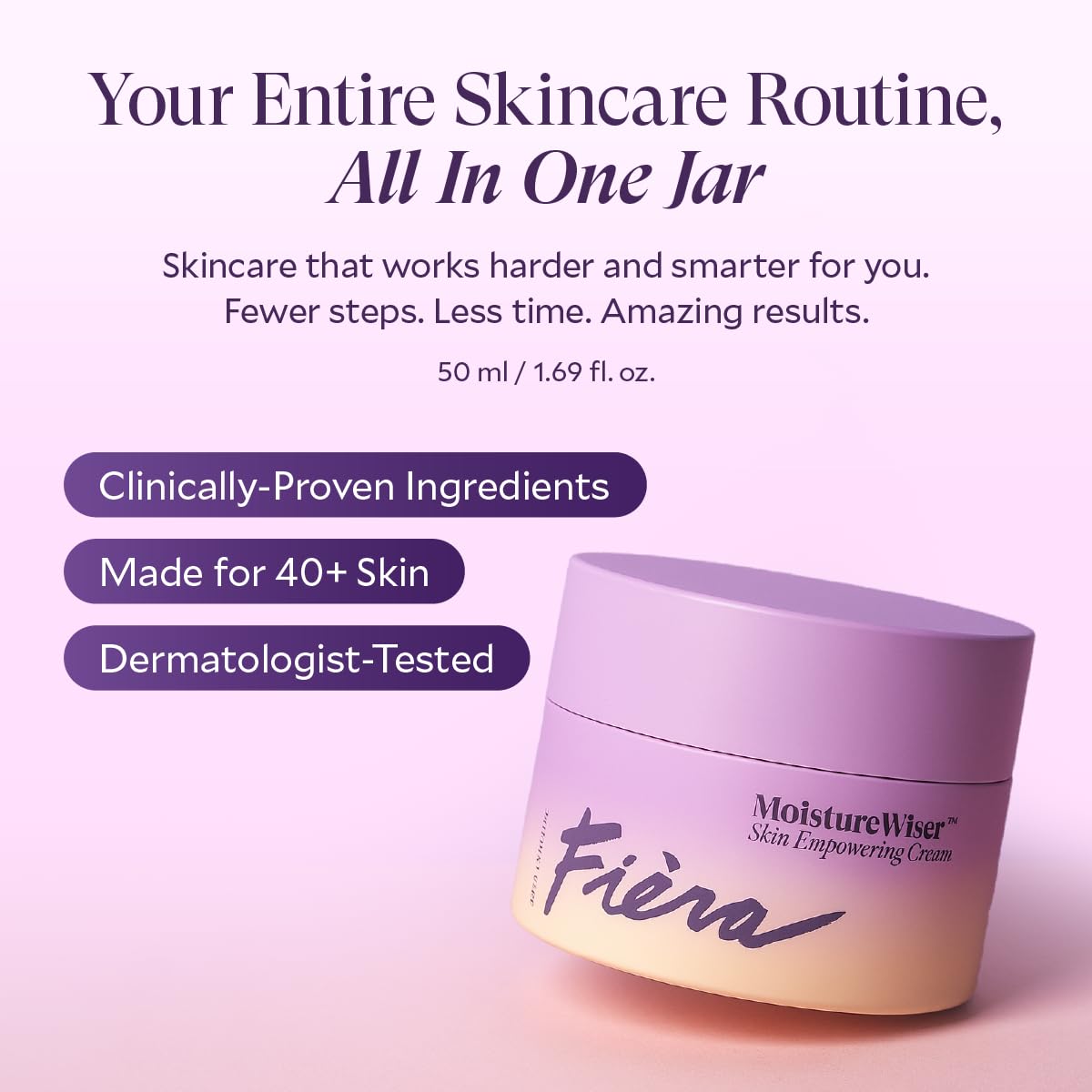 FIÈRA MoistureWiser - Anti-Aging Face Moisturizer for Mature Skin - Hydrating Face Cream with Peptides to Firm & Smooth - Facial Moisturizer & Skin Beauty & Personal Care FIÈRA