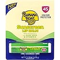 Banana Boat Aloe Vera with Vitamin E Sunscreen Lip Balm, SPF 45 .15 oz (4.25 g) (Pack of 2) Beauty & Personal Care Banana Boat