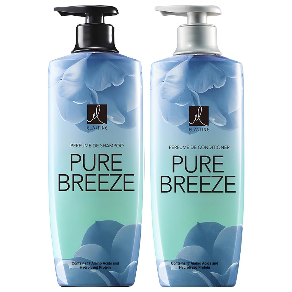 Elastine Perfumed Pure Breeze Shampoo & Conditioner Set 600ml x 2 K-Beauty Hair Treatment Silky Hair Care for Women and Men Beauty & Personal Care It'saKthing