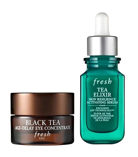 Fresh Black Tea Age-Delay Eye Concentrate Cream and Firming Tea Elixir Serum .5oz / 15mL Beauty & Personal Care Fresh