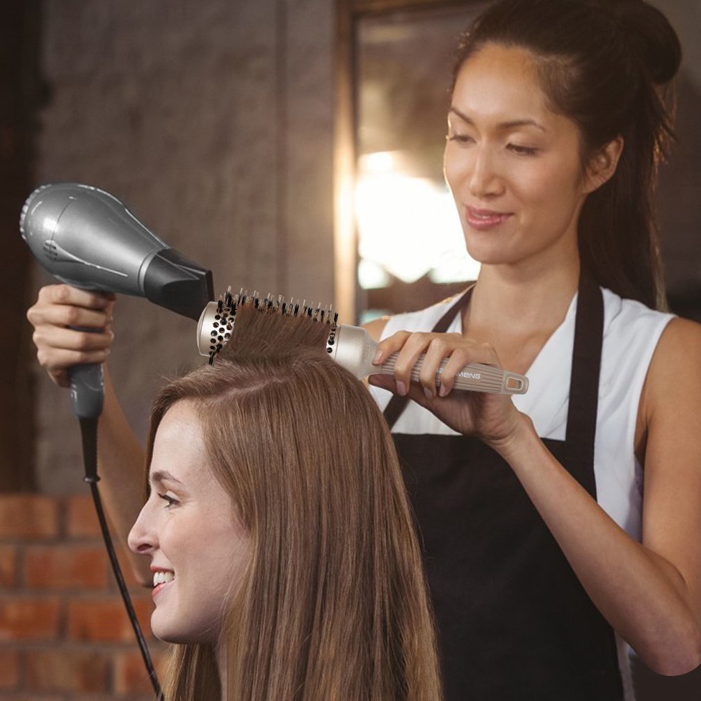 BANGMENG Round Brush Blow Out with Boar Bristles, Nano Thermal Ceramic Ionic Round Hair Brush for Women Blow Drying, Enhance Texture for Styling (1.75 Beauty and Personal Care BANGMENG