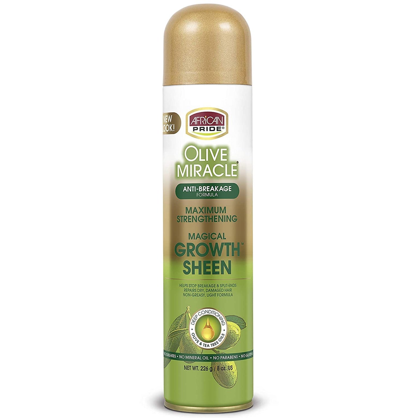 African Pride Olive Miracle Magical Growth Sheen Hair Spray - Enriched with Olive & Tea Tree Oil for Natural Beauty, Moisture & Shine, 8oz Beauty & Personal Care African Pride