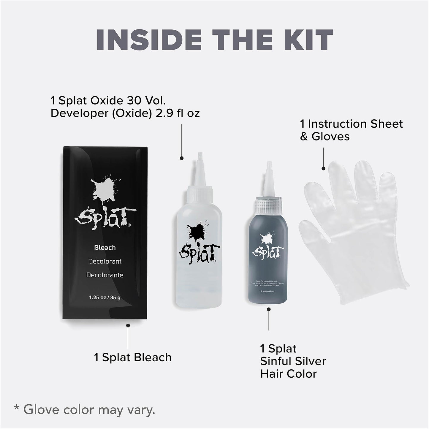 Splat | Complete Kit | Hair Dye | Semi-Permanent | Long Lasting | Vegan and Cruelty-Free (Sinful Silver) Beauty & Personal Care Splat