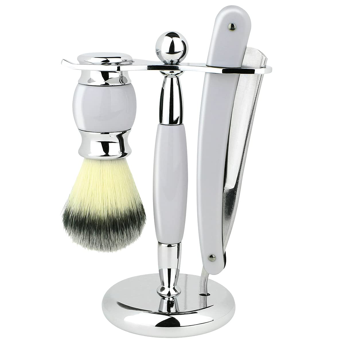 Union Razors SS5W 3 Piece Shaving Set - White Beauty and Personal Care Union Razors