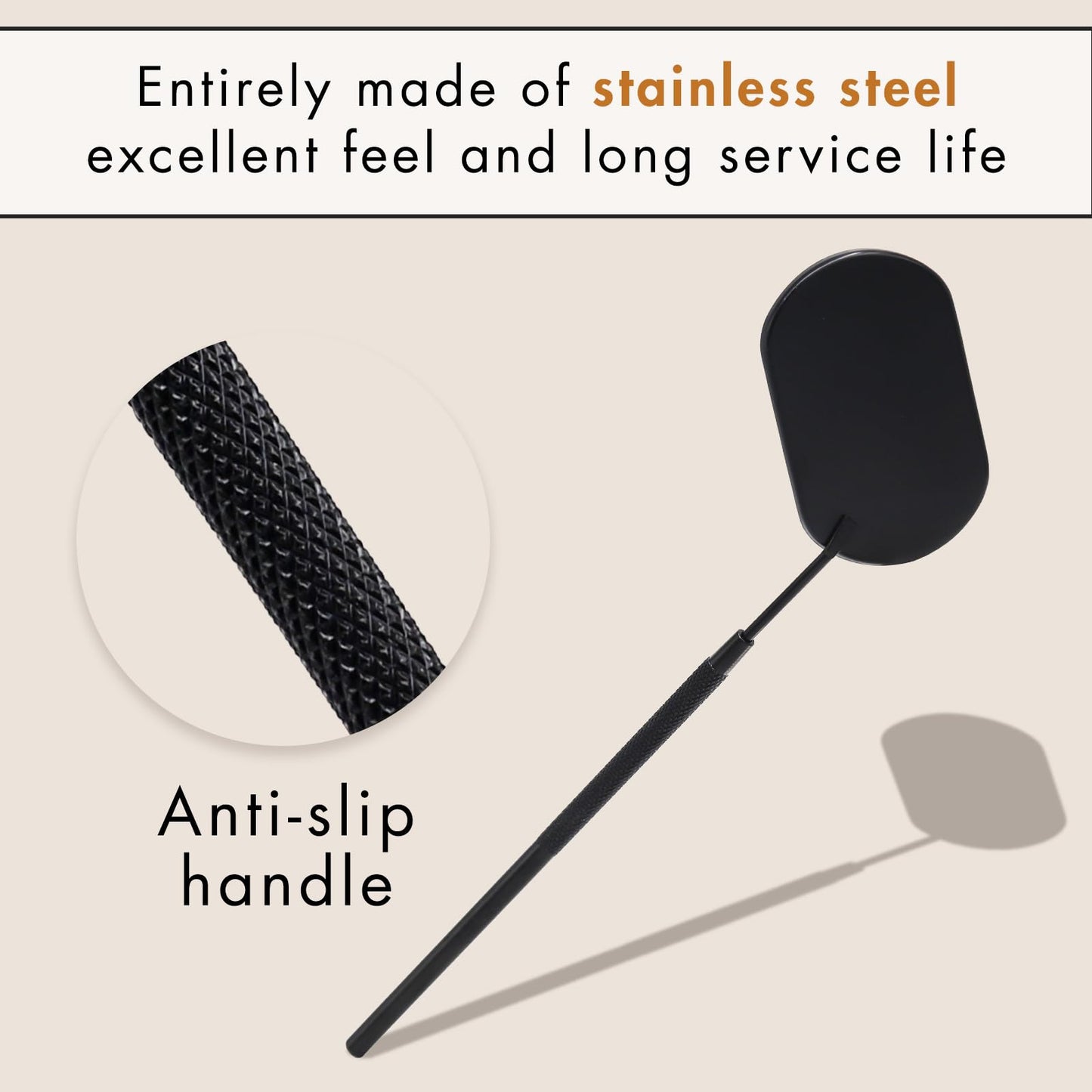 Embagol Lash Mirror Extra Large Makeup Mirror for Eyelash Extensions Detachable Stainless Steel Square Round Lash Extension Accessories(Black) Beauty & Personal Care Embagol