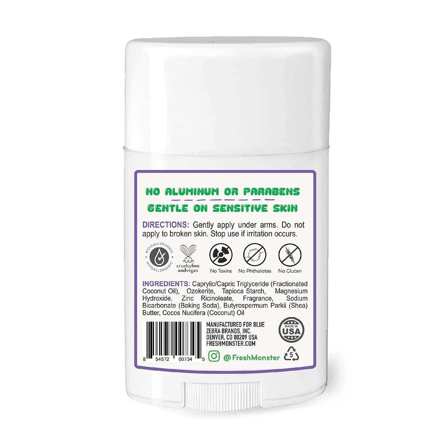 Fresh Monster Natural Deodorant for Kids & Teens I Mom's Choice Gold Award Winner - Aluminum-Free, Paraben-Free, Hypoallergenic I 24-Hour Protection I Beauty and Personal Care Fresh Monster