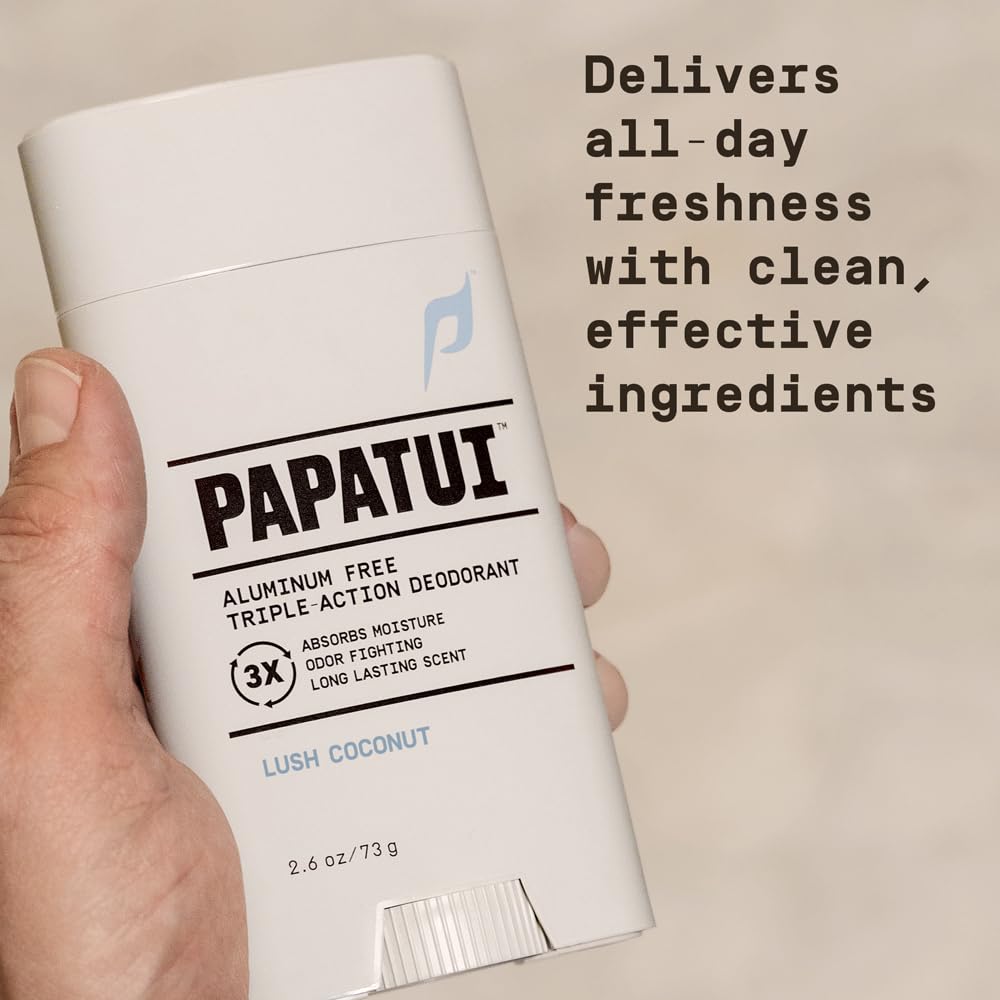 PAPATUI by Dwayne Johnson Aluminum-Free Deodorant for Men | Odor Protection, Moisture Absorption, Skin Nourishing Formula | Lush Coconut | 2.6oz Beauty and Personal Care PAPATUI