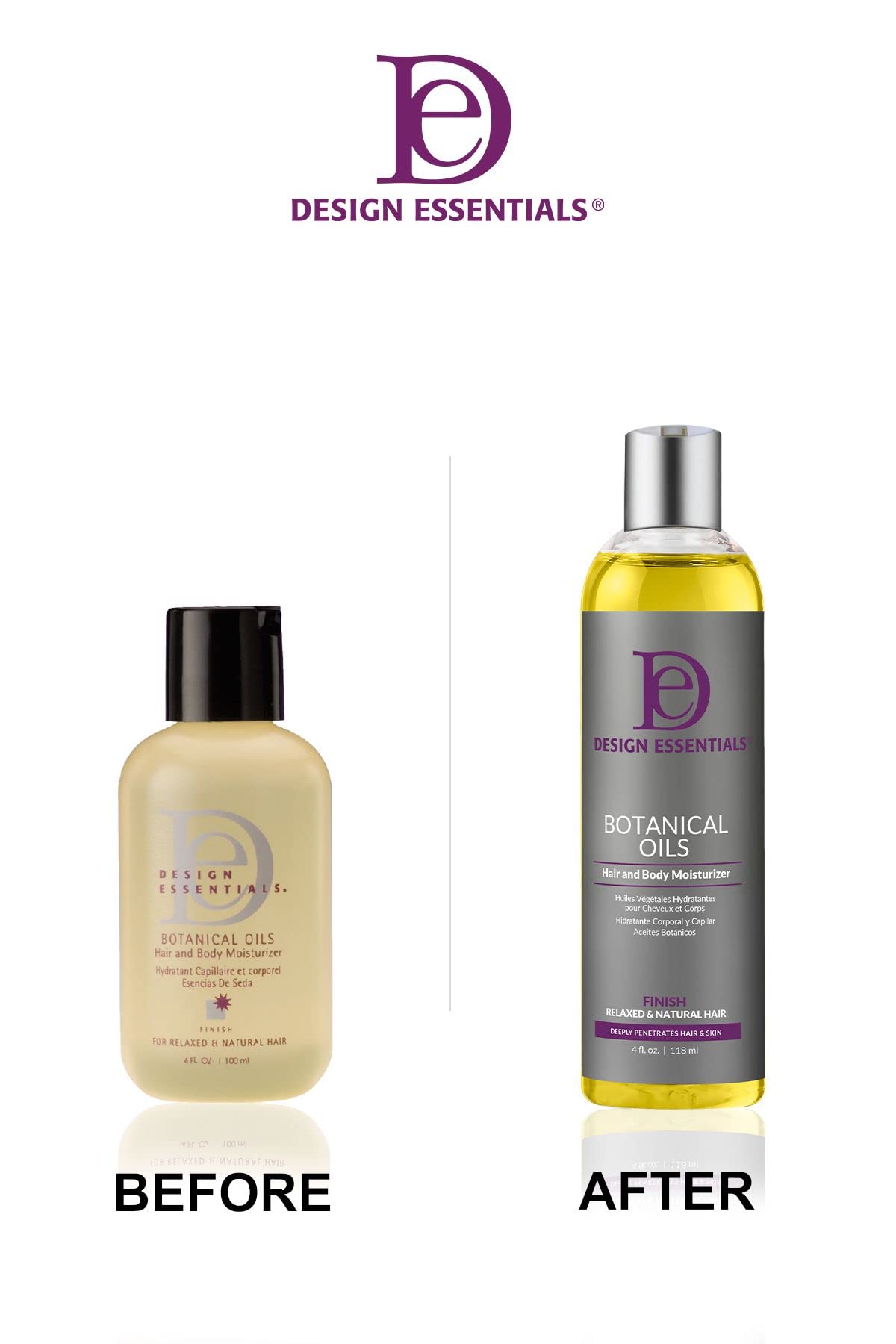 Design Essentials Botanical Oils Hair & Body Moisturizer, For Relaxed & Natural Hair, Lightweight Oil Blend with Botanical Extracts, 4 oz
