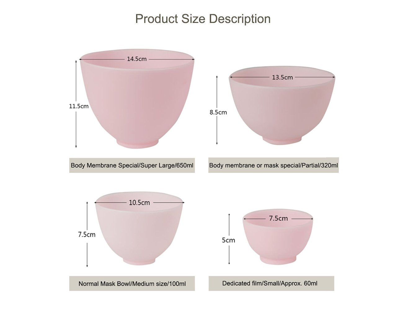 Elitzia ETBWP001 Silicone Mask Bowl Beauty Salon Necessary Supplies Pink Color 4 Size Options(7.5×5) Beauty & Personal Care Elitzia