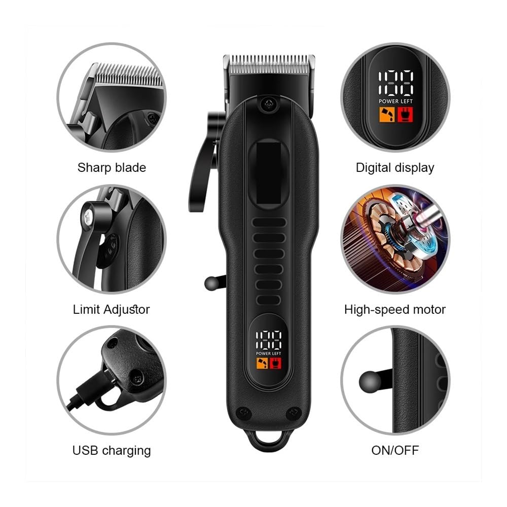 EWKYLSEM Professional Barber Electric Hair Clipper LED Display Screen UBS Charging Trimmer Powerful Electric Hair Trimmer Tool(Hyn-222) Beauty and Personal Care EWKYLSEM