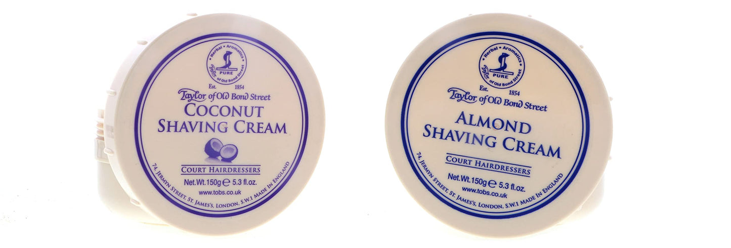 Taylor of Old Bond Street Shave Cream - 2 Pack 5.3 0z Each Choose Your Scents! (Almond and Coconut) Beauty and Personal Care Tobs