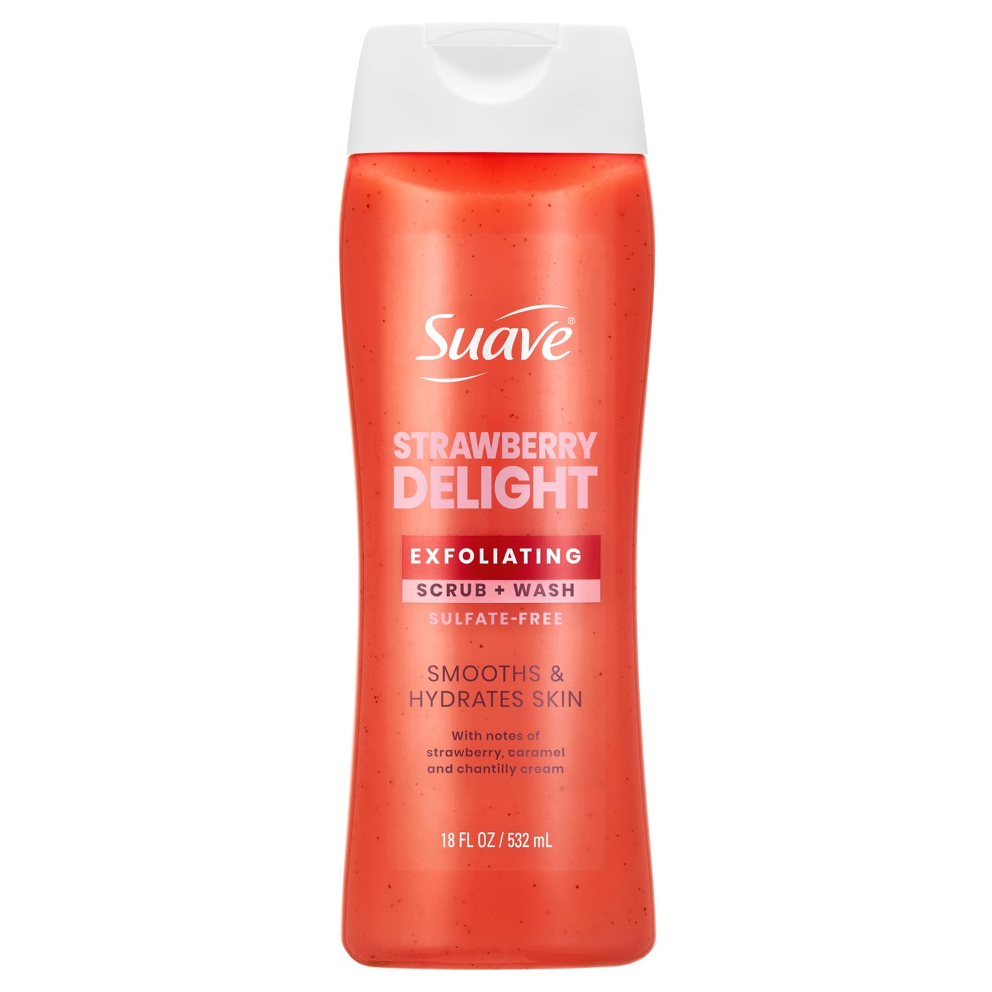 Suave Strawberry Delight Exfoliating Body Wash & Scrub with Glycerin & Vitamin E, Sulfate-Free Hydrating Cleanser for Soft, Smooth Skin, 18 FL OZ Beauty & Personal Care Suave