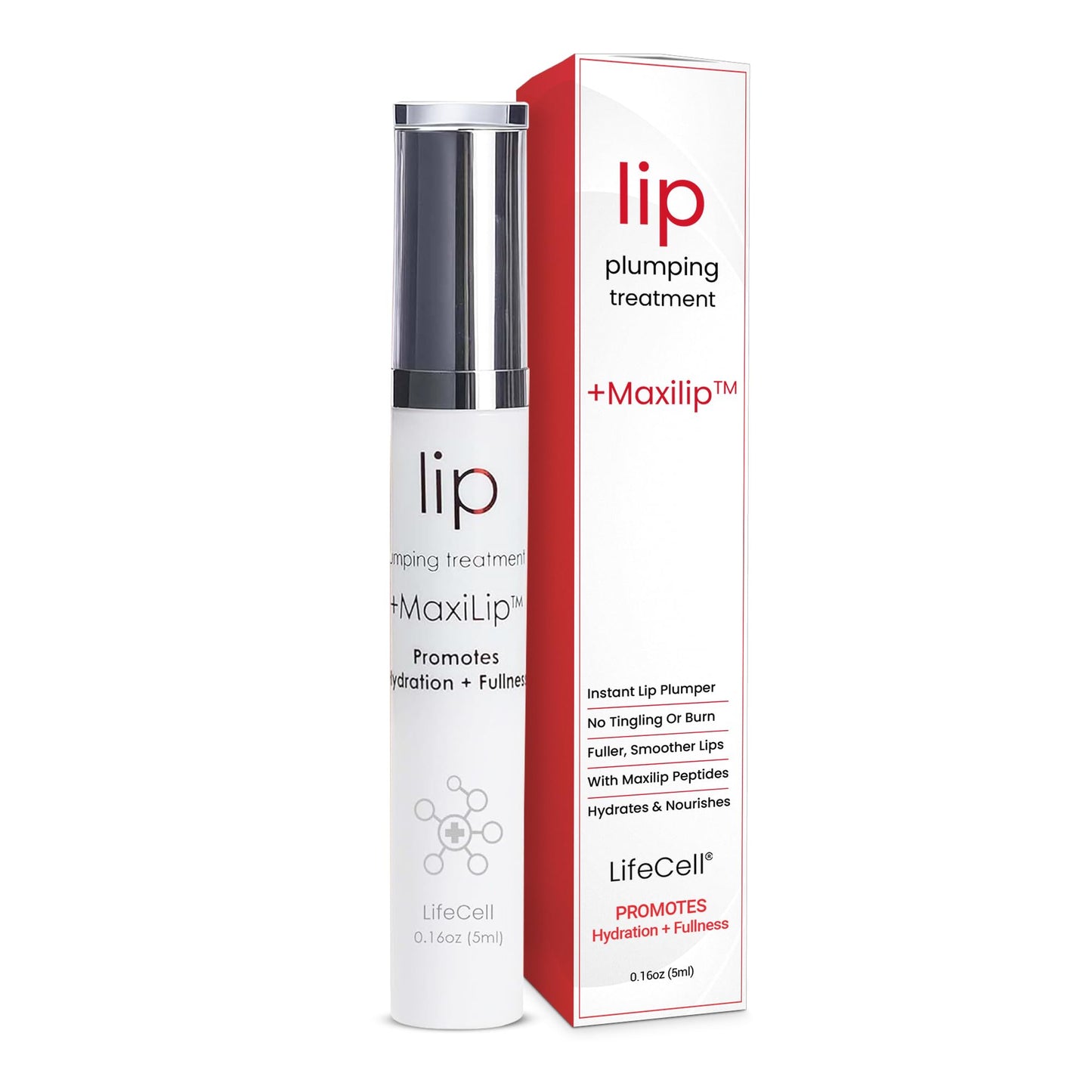LifeCell Lip Plumping Treatment - Glossy Balm with MaxiLip Peptides for Fuller, Smoother Lips - Hydrating, Non-Irritating, Fragrance-Free Lip Care Beauty and Personal Care LifeCell
