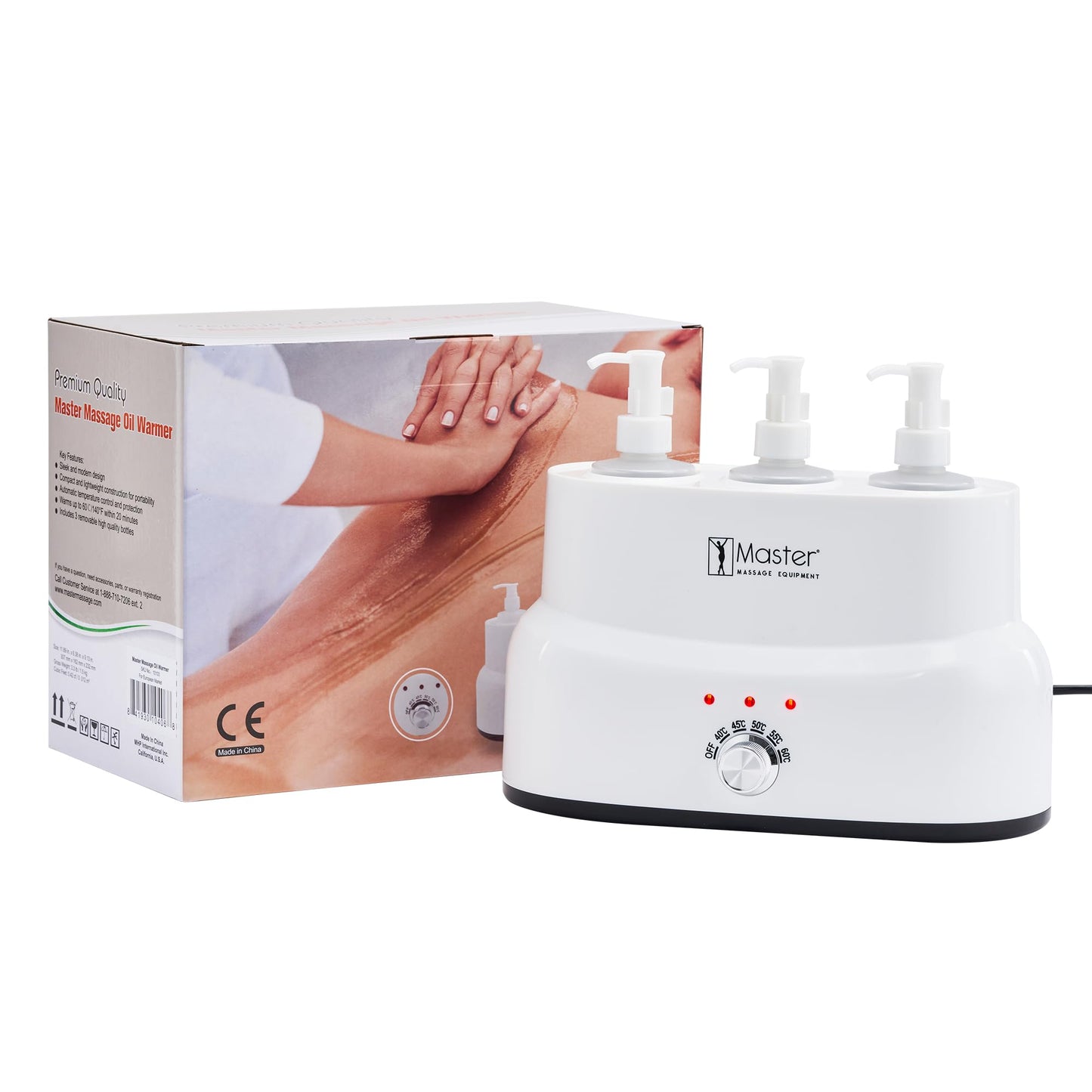 Master Massage Three Bottles Massage Oil, Lotion, Cream Warmer Heater with Empty Bottles- Massage Cream Heating Device- Salon Spa Body Therapy, White Beauty & Personal Care Master Massage Equipment