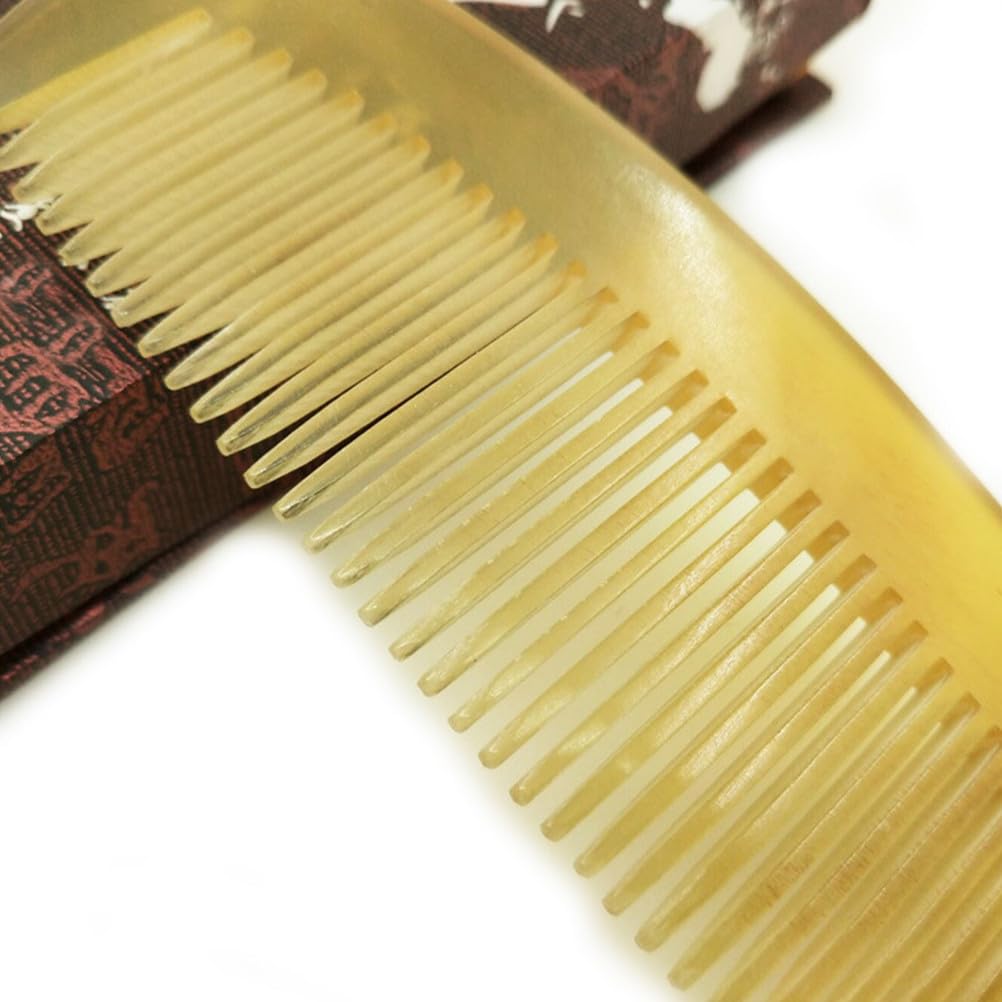 Lurrose 2pcs Horn Comb: Natural Horn Pocket Comb for Women Men Hair, Beard And Mustache Styling Beauty and Personal Care Lurrose