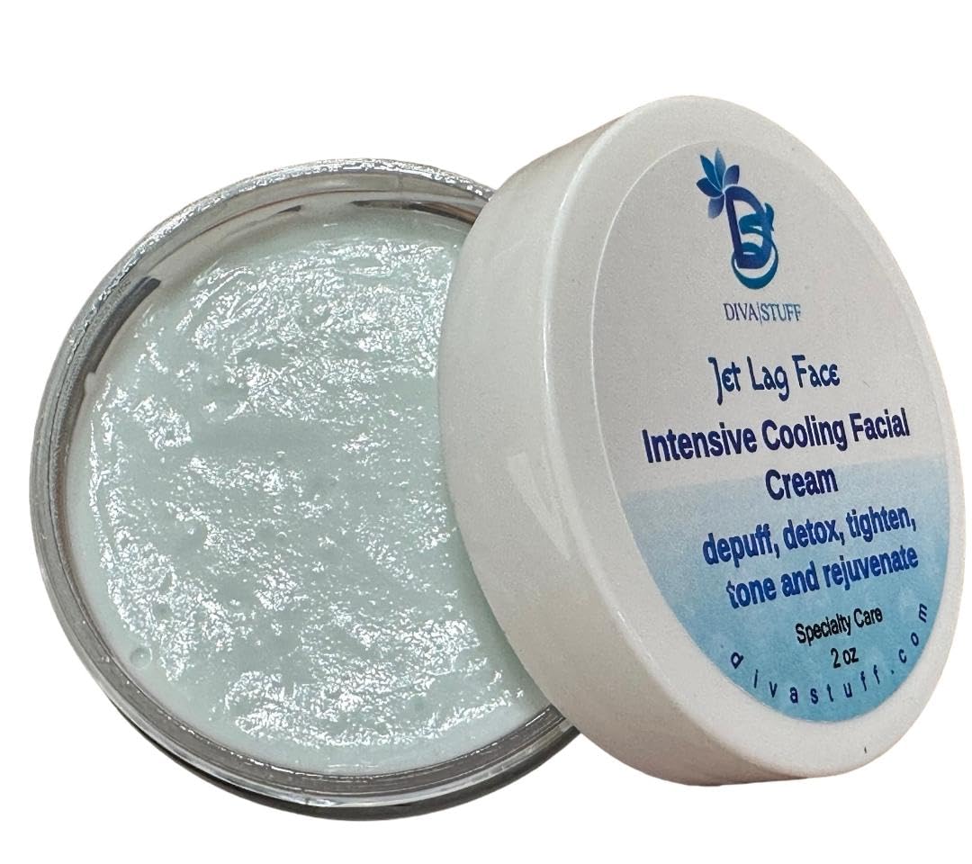 Diva Stuff Jet Lag Face Intensive Cooling Cream Clay Facial Mask, Depuff, Detox, Tighten, Tone and Rejuvenate, 2 oz Beauty & Personal Care Diva Stuff