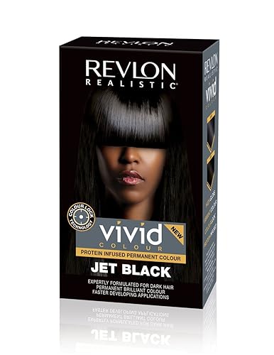 Revlon Realistic Vivid Colour Protein Infused Permanent Color Hair Dye with Color Lock Technology, Jet Black 110ml Beauty & Personal Care REVLON