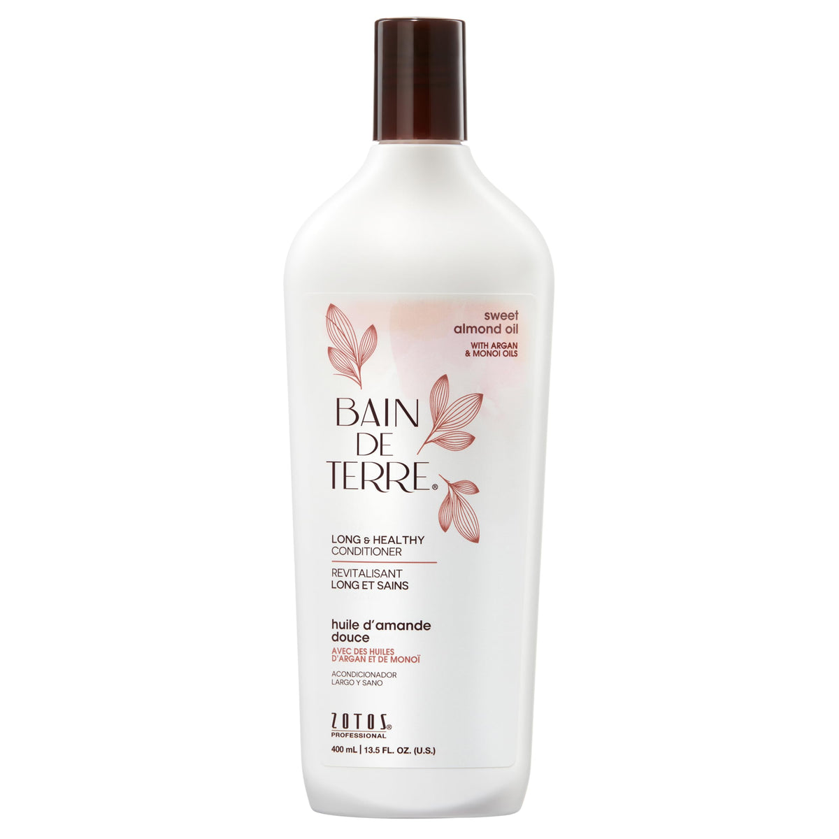 Bain de Terre Sweet Almond Oil Long & Healthy Conditioner, Strength & Protection for Weak, Damaged Hair, with Argan & Monoi Oils, Paraben-Free Beauty & Personal Care Bain de Terre
