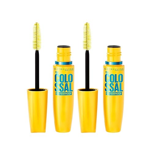 Maybelline Volum' Express The Colossal Waterproof Mascara Makeup, Volumizing No Clump Mascara, Glam Black, 0.31 Fl Oz (Pack of 2) Beauty & Personal Care MAYBELLINE