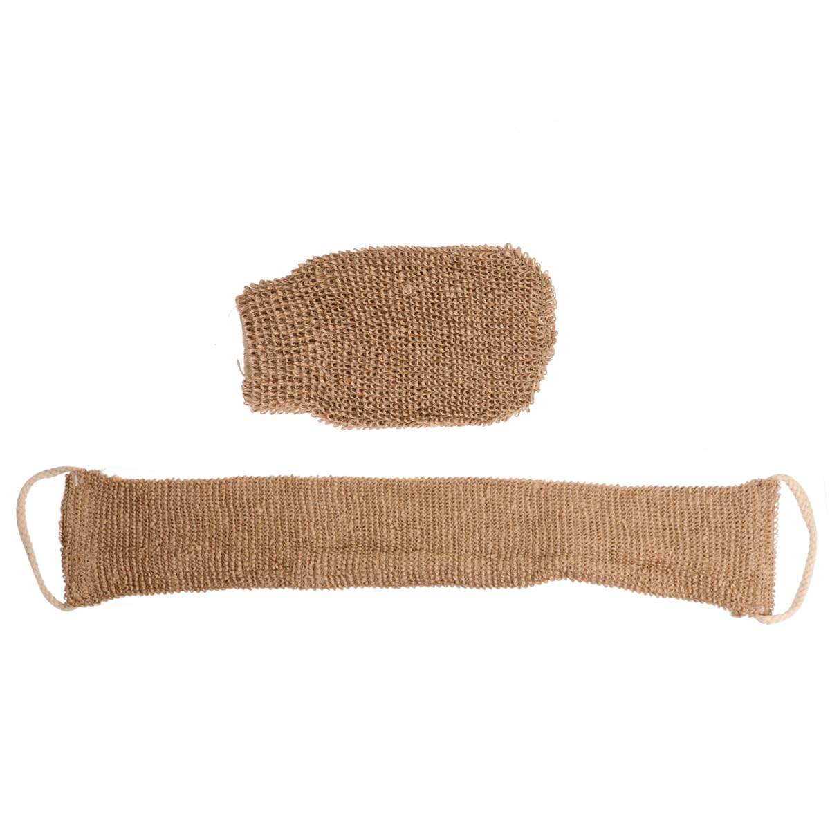 2Pcs Hemp Fiber Exfoliating Bath Gloves Double-Sided Scrubber with Back Strap for Deep Body Cleaning and Shower Spa Beauty and Personal Care FOMIYES