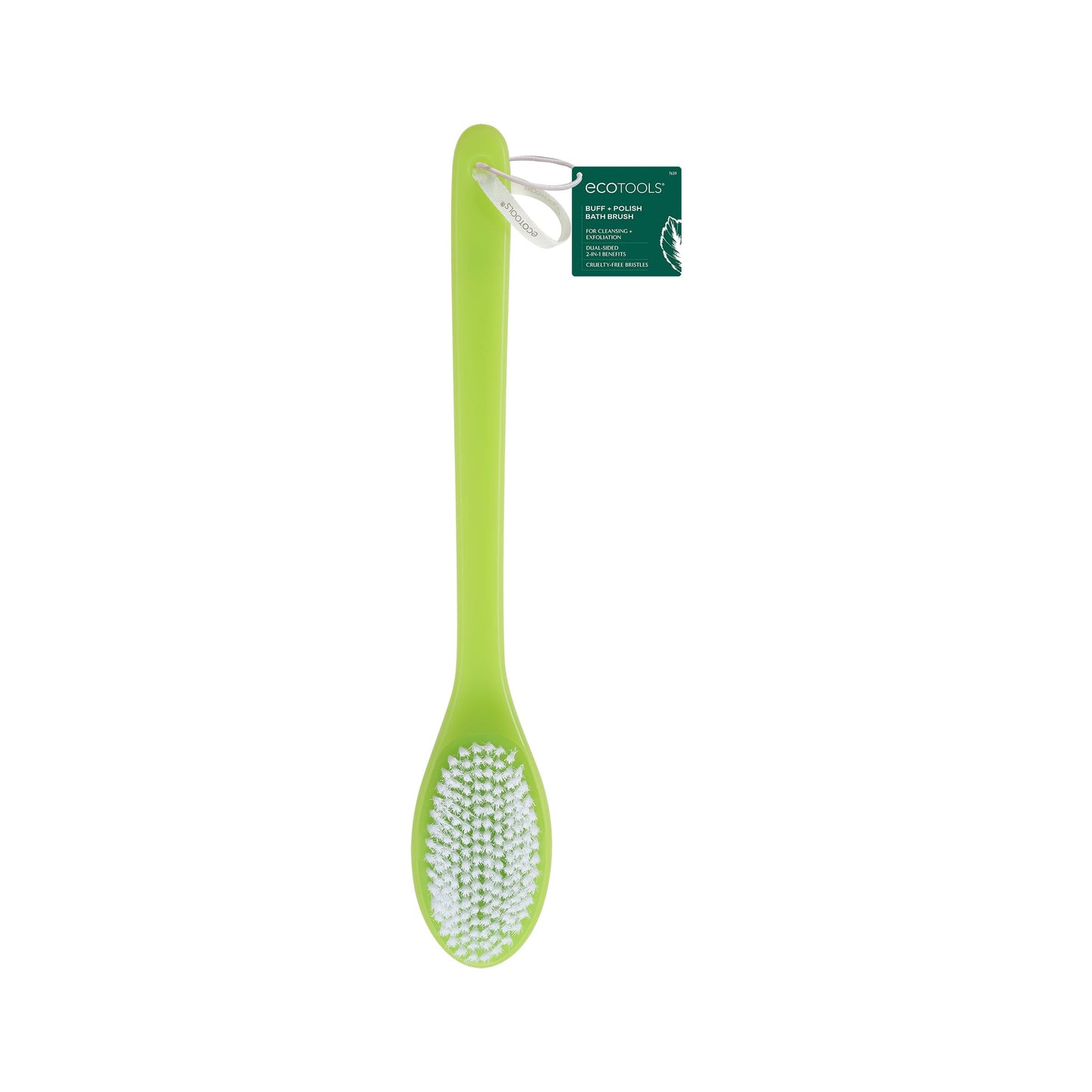 EcoTools Buff + Polish Bath Brush, Long Handle to Cleanse & Exfoliate Back & Hard-to-Reach Areas, Eco Friendly Shower Brush Removes Dead Skin, Cruelty Beauty and Personal Care EcoTools