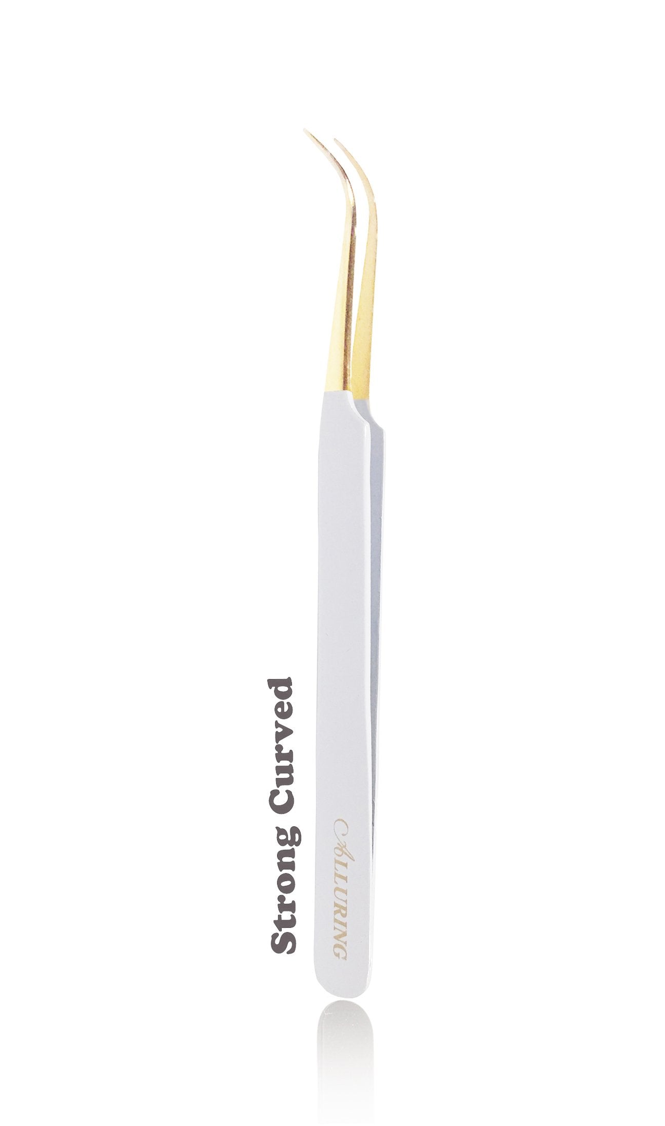 Alluring White with Gold Tip Tweezers for Eyelash Extension Beauty and Personal Care Alluring