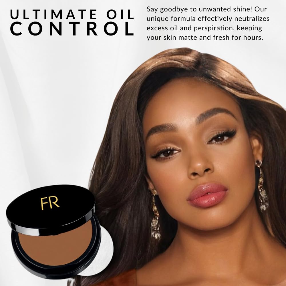 Luxury Oil Blotting Pressed Powder by Flori Roberts, Long Lasting Oil and Shine Control, Flawless Complexion for Women of Color or Deeper Skin Tones Beauty & Personal Care Flori Roberts