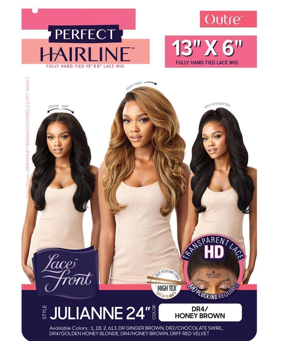 Outre Perfect Hair Line Synthetic 13x6 Faux Scalp Lace Front Wig - JULIANNE 24 (DR4/HNBRN)