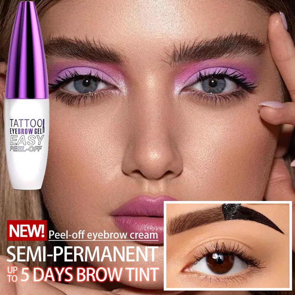 2Pcs Black Peel Off Brow Tint Gel - Waterproof & Sweatproof Tattoo Effect, Transfer-Resistant Multi-Day Wear, All Skin Types Mother’s Day Women's Day Beauty and Personal Care GHFCZOO