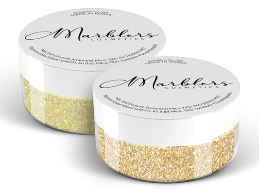 MARBLERS Twinkle Face & Body Glitter Duo [Unicorn Yellow & Silk Beige] 0.36oz (10g) | Non-Toxic | Cruelty-Free | Eyeshadow, Nail Polish, Nail Art | Beauty & Personal Care MARBLERS