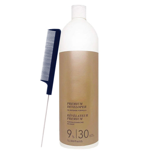 Blonde Me Developer 9% / 30 Volume 33.8 oz with Pin Tail Comb - Professional Hair Developer for High Lift Bleaching and Color Services Beauty & Personal Care M Hair Designs