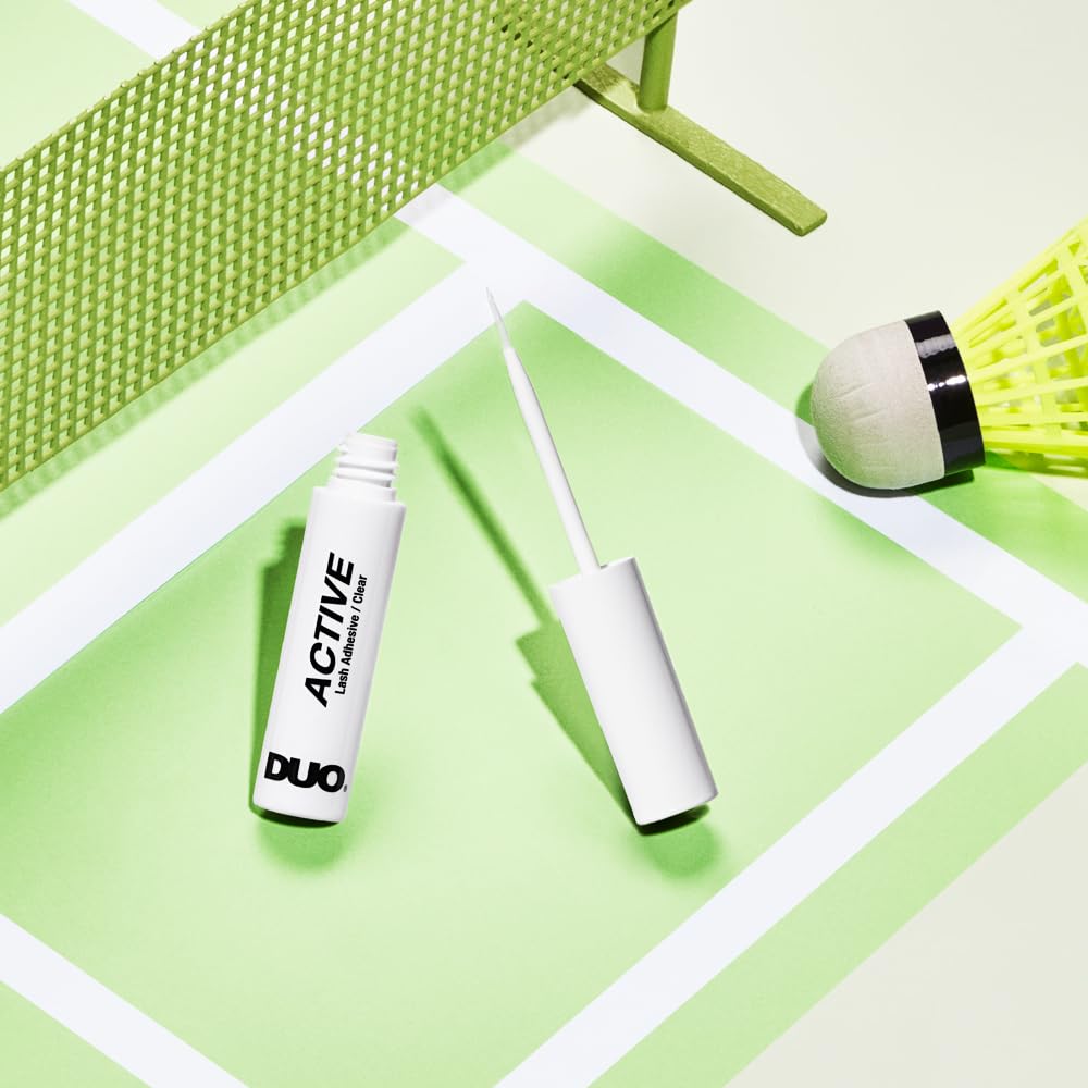 DUO Active Clear Lash Glue - Brush-On Lash Adhesive for Strip Lashes, Quick-Dry, Waterproof Eyelash Glue, 0.16 oz (4.6g) Beauty & Personal Care DUO
