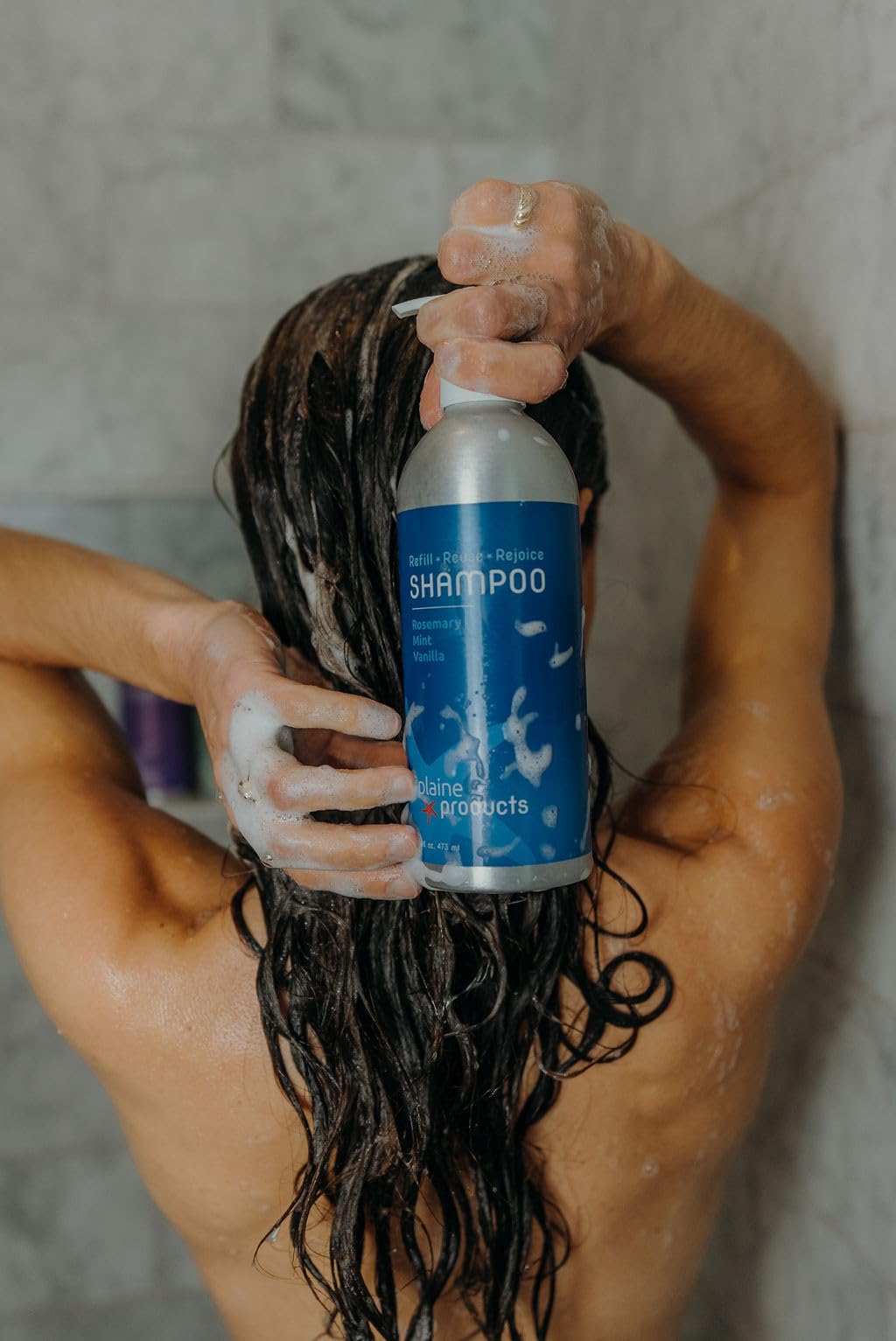 Eco-Friendly Shampoo - Rosemary, Mint, Vanilla - Sulfate Free, 16oz (Refillable Bottle with pump) Beauty & Personal Care Plaine Products
