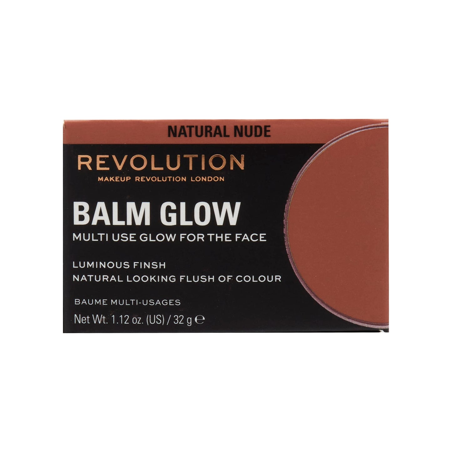 Revolution, Balm Glow, Multi-Use Cream Balm, Dewy Natural Finish for Cheeks, Lips & Lids, Sheer Buildable Color, Natural Nude, Vegan & Cruelty-Free Beauty and Personal Care Revolution Beauty London