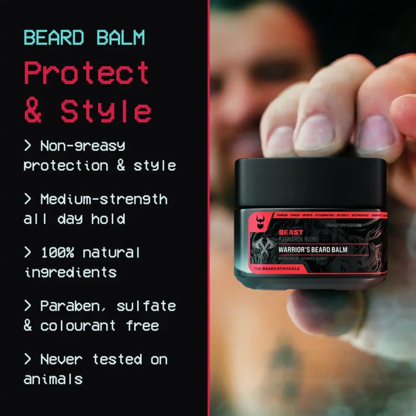 Beard Struggle Ragnarok Rising Eddie Hall Beast Line - Signature Beard Care Kit - Includes Balm, Wash, Conditioner, Night & Day Oil Beauty and Personal Care The Beard Struggle